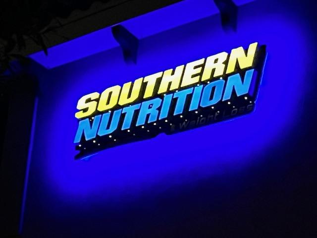 Halo lit channel letters at night by Quality Signs Florida